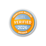 Franchise Registry Verified badge for 2026 member (FR Verified 2026 Member) displayed in orange and blue.
