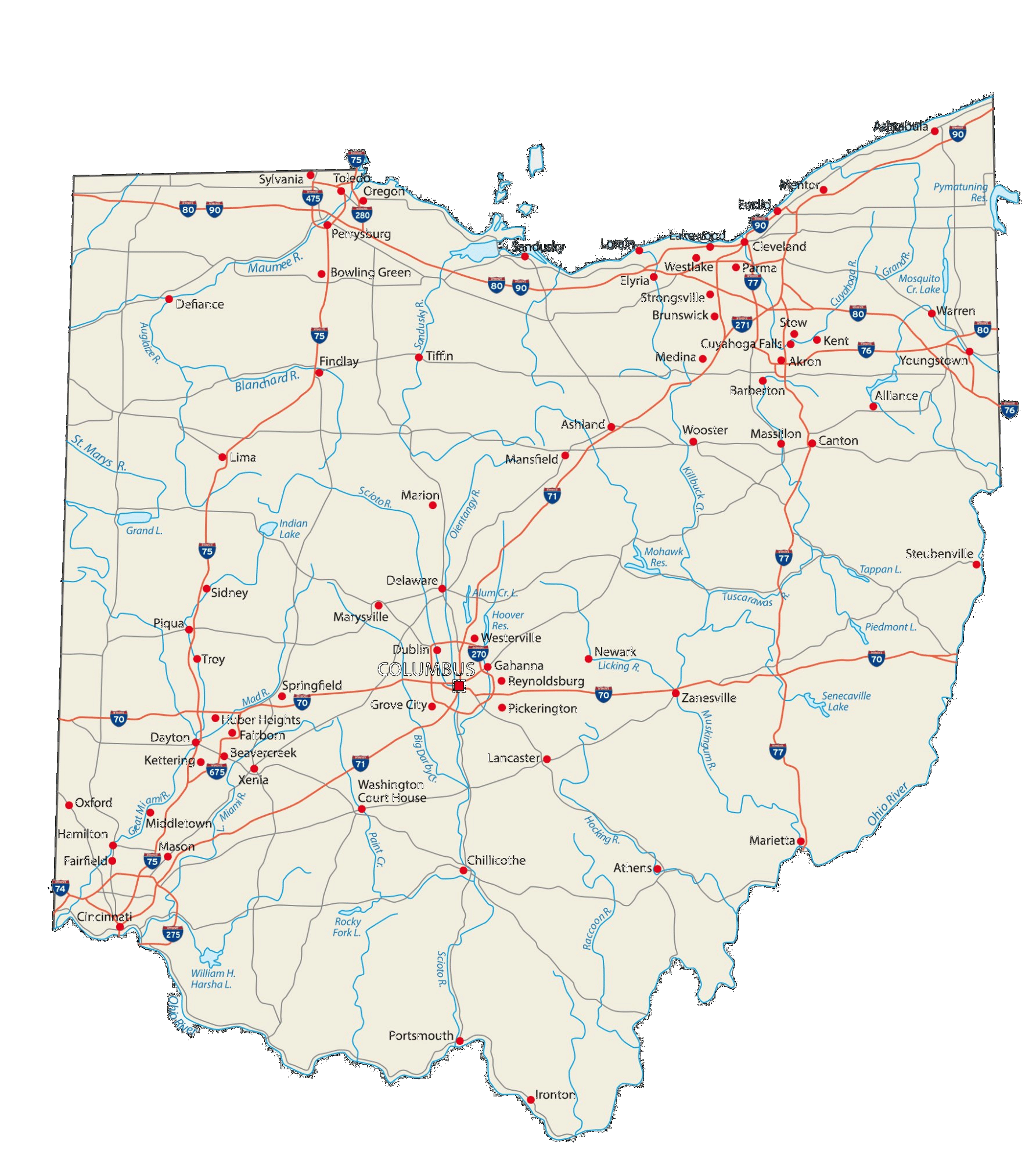 Ohio Road Map